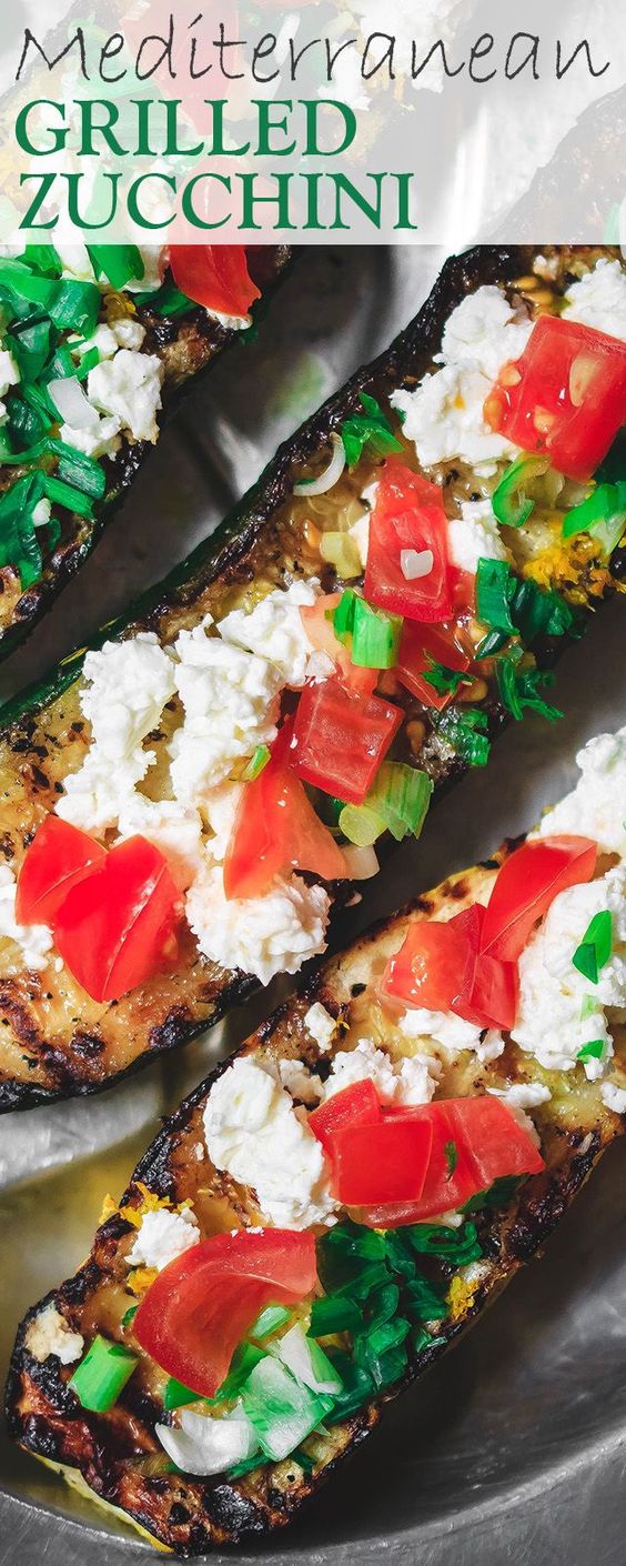 MEDITERRANEAN GRILLED ZUCCHINI BOATS WITH TOMATO AND FETA CUCINA