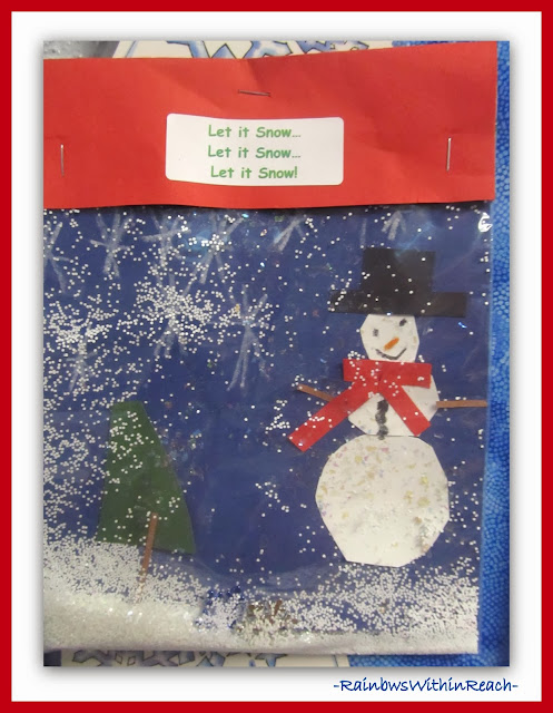 Kindergarten Snow Globe Snowman in a Plastic Bag 