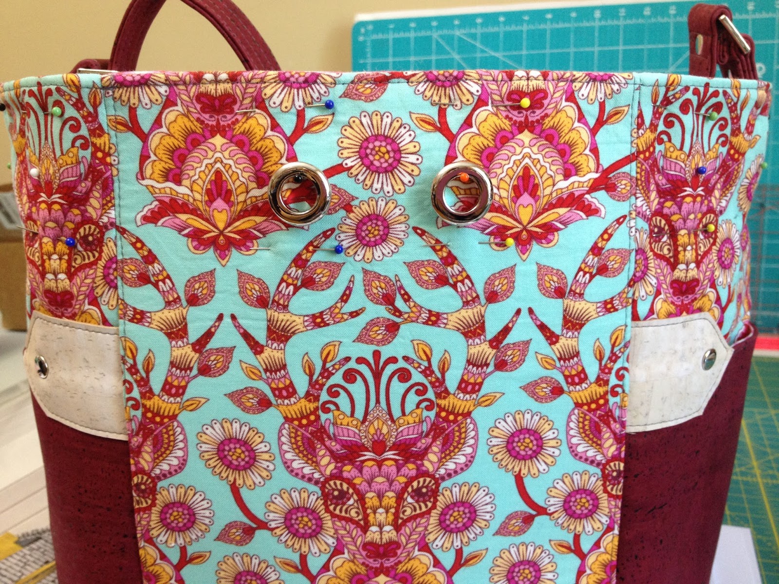 Tangled Blossoms Design: Dahlia Drawstring Bucket Bag Pattern by Blue Calla