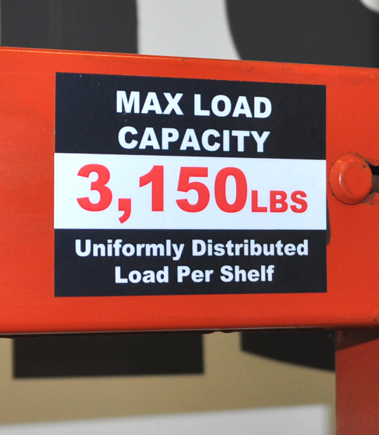 Rack Capacity Labels Warehouse Labels