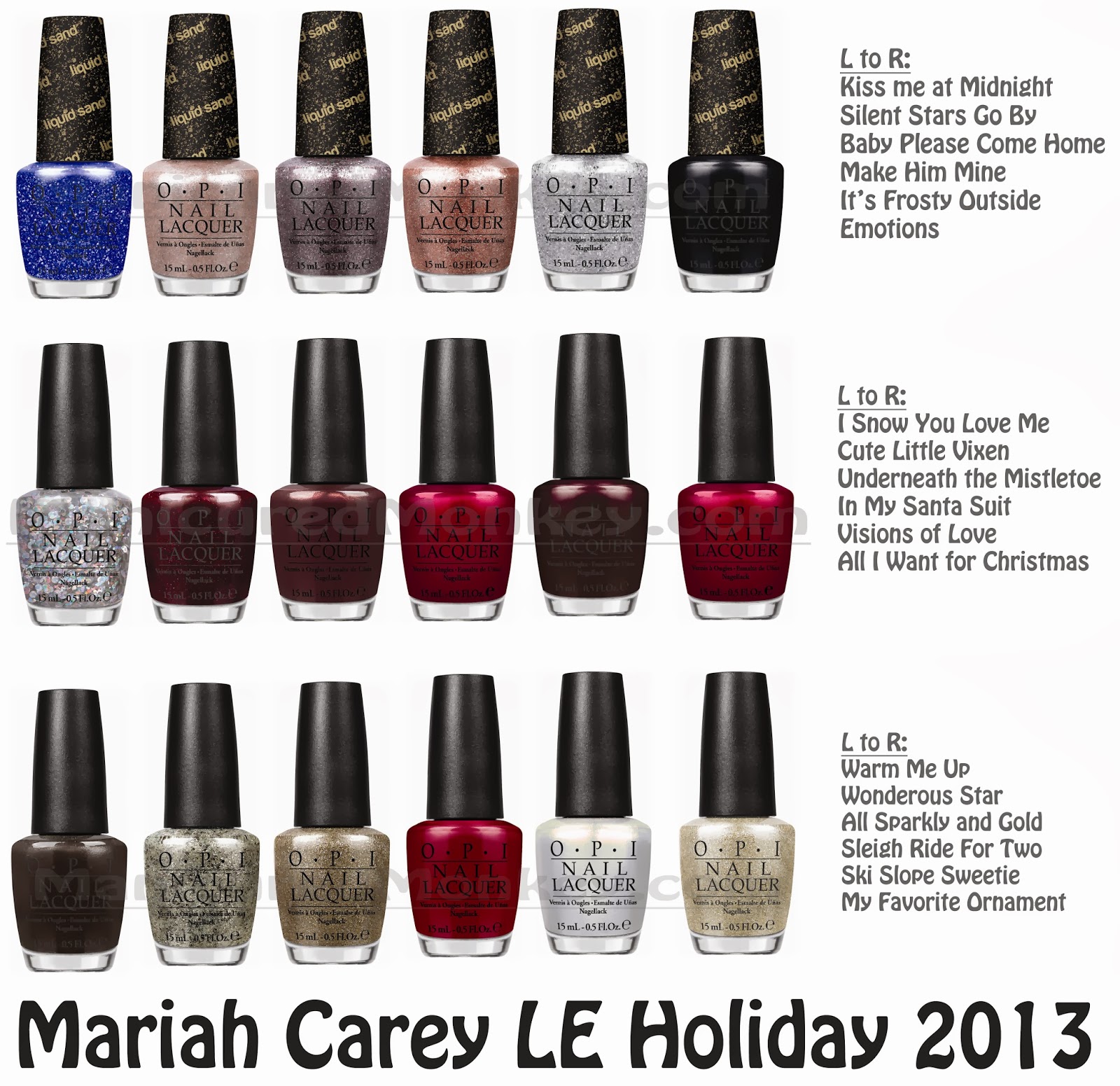 The Manicured Monkey: OPI: Mariah Carey Holiday 2013- press release
