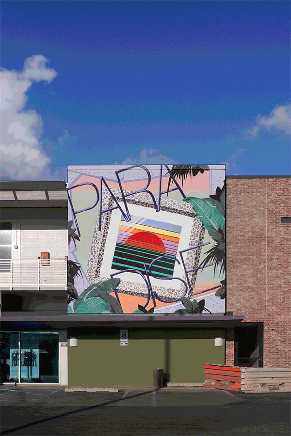 INSA and ROIDS were also in Hawaii for POW! WOW! 2014, where they spent a few days collaborating on this sweet new GIF-ITI.