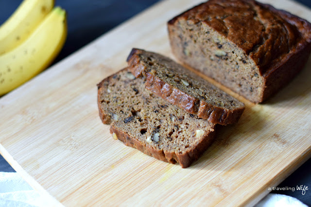 Extremely Moist Banana Nut Bread | www.atravelingwife.com