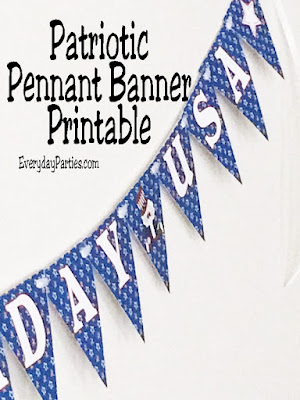 Print out this festive and Patriotic Pennant Banner free printable. With it's super cute Uncle Sam graphics and the beautiful USA themed stars, you'll be able to wish a Happy Birthday to the USA and decorate for your Patriotic Party all in one party decoration.