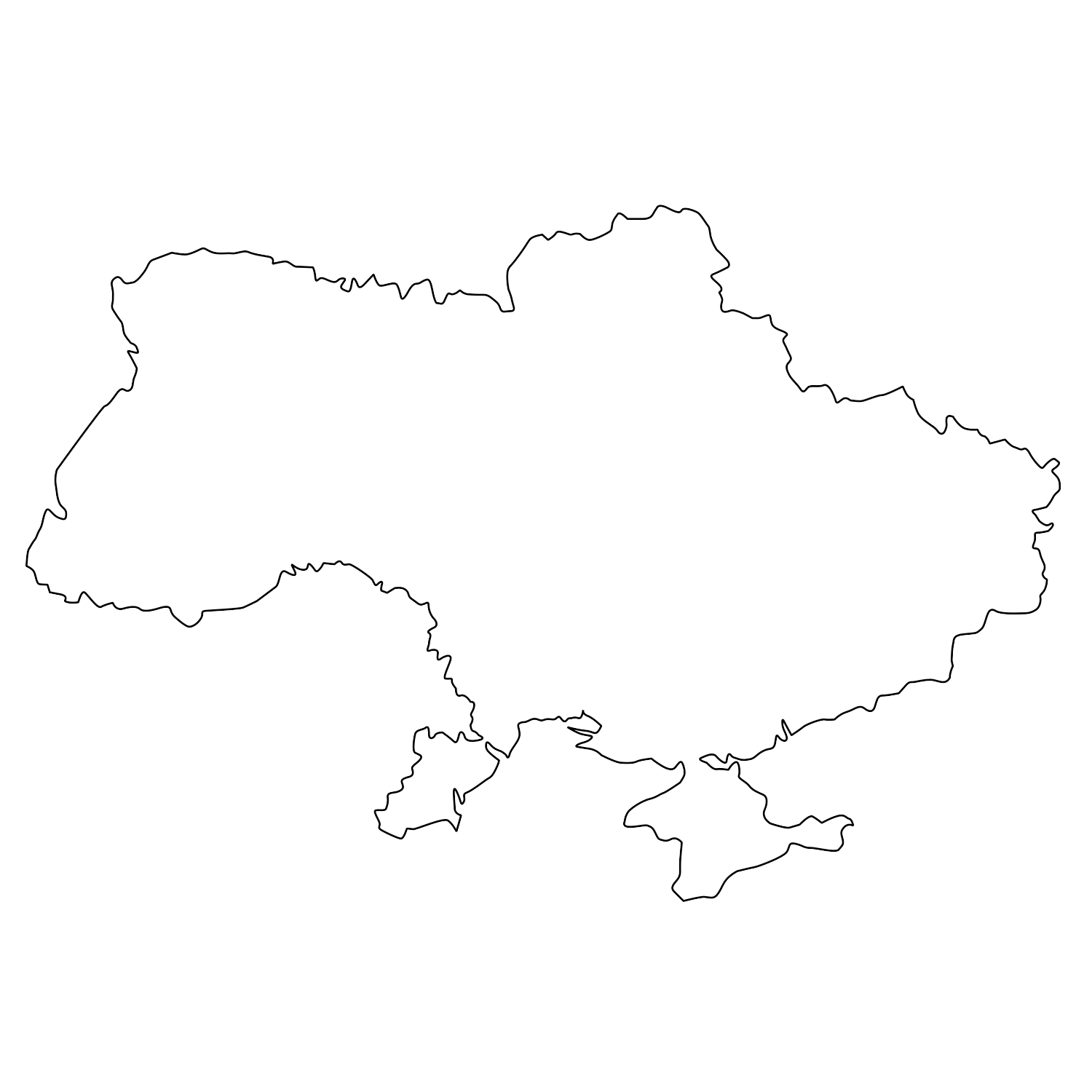 Карта украины контур