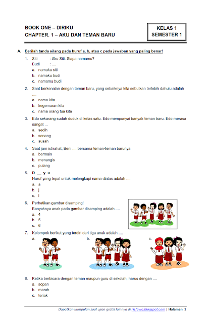Download Kumpulan Soal Tematik Kelas 1 2 3 4 5 6