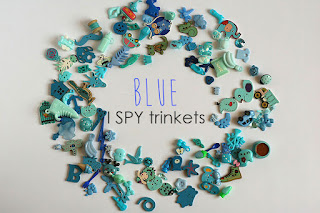 blue TomToy Colorful I spy trinkets, Rainbow miniatures, Rainbow I spy bag filler, Colors I spy bottle, Color sorting activities, Color matching games