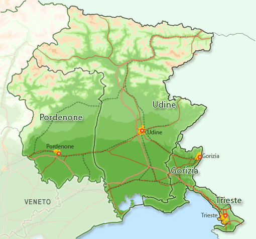 В честь какого растения область фриули. Италия регион Фриули. Регион Фриули Италия на карте. Фриули на карте Италии.