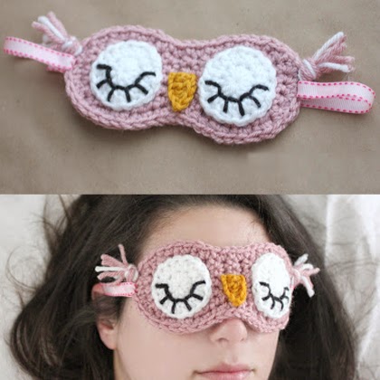 Crochet Sleepy Owl Mask