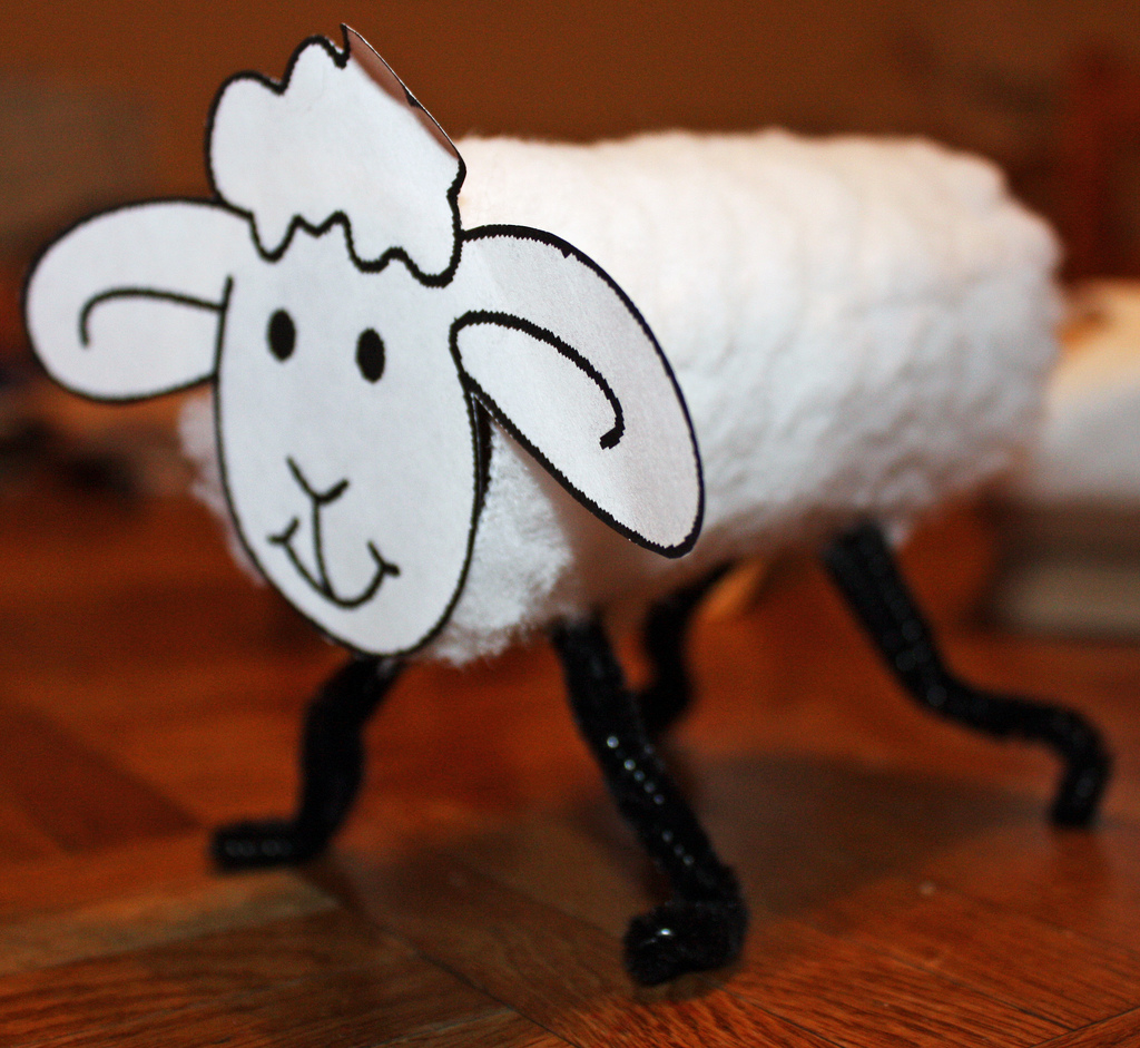 Sheep Tissue Paper Craft For Kids W/Template