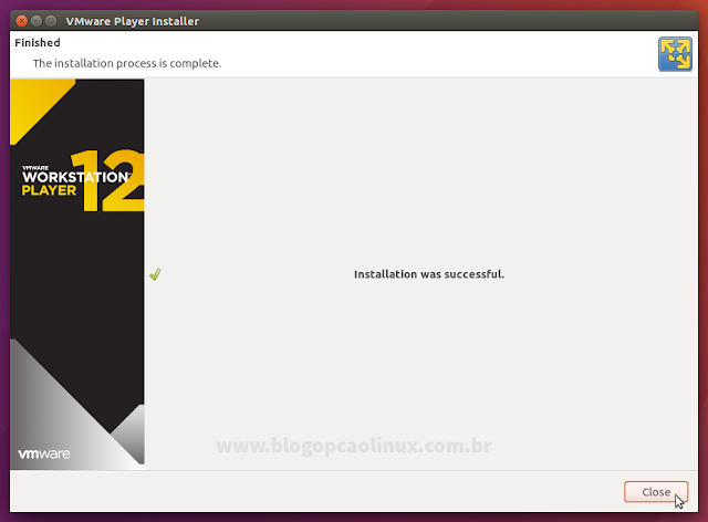 VMware Workstation Player instalado com sucesso!