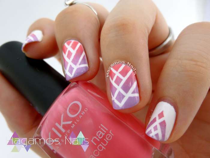 Nail art Degradado Morado y Rosa. Hagamos Nails