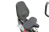 Adjustable ergonomic seat with 3 position reclining backrest on Inspire Cardio Strider CS3 and CS2