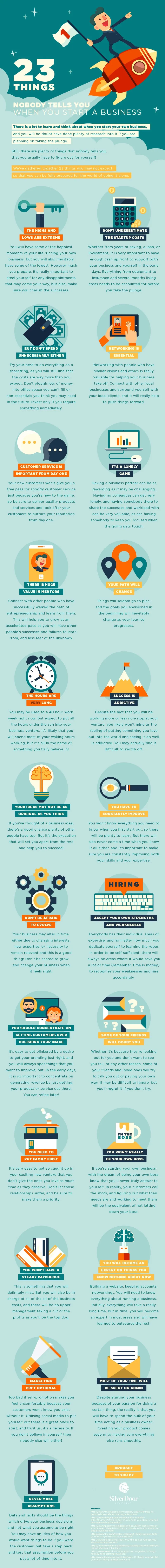 23 Things Nobody Tells You When You Start A Business - #Infographic