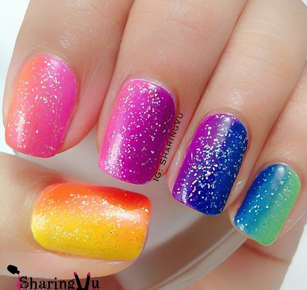 20+ Stylish Rainbow Nail Art Ideas