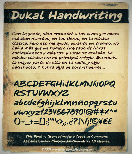 Dukal Free Handwriting Font