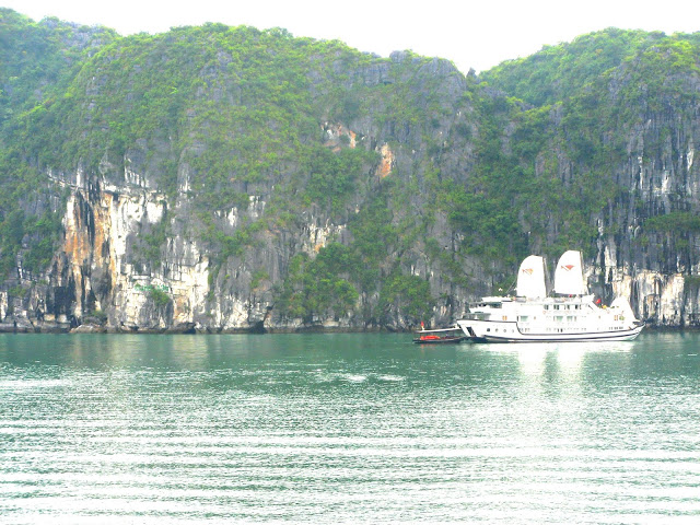 Tourist boat on Halong Bay