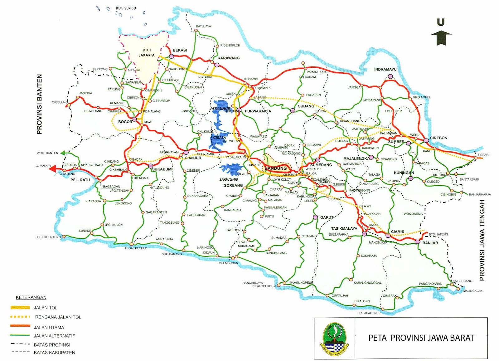 Peta Jawa Barat Lengkap Dengan Daftar 18 Kabupaten dan 9 ...