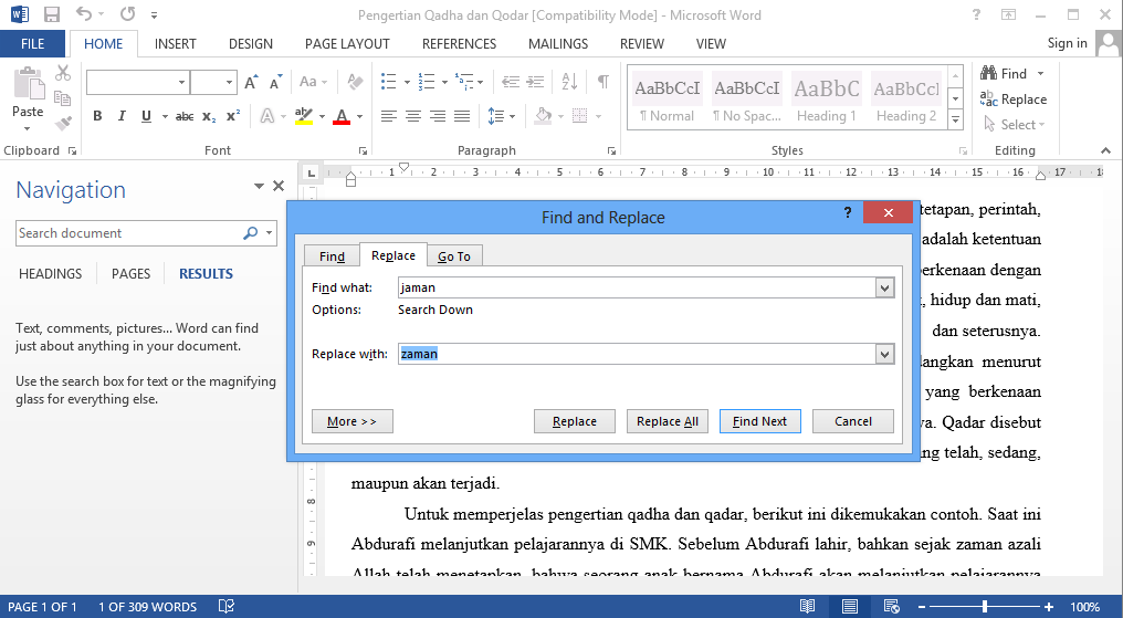 Edit Cepat Mengganti Kata Yang Salah Pada Microsoft Word 3