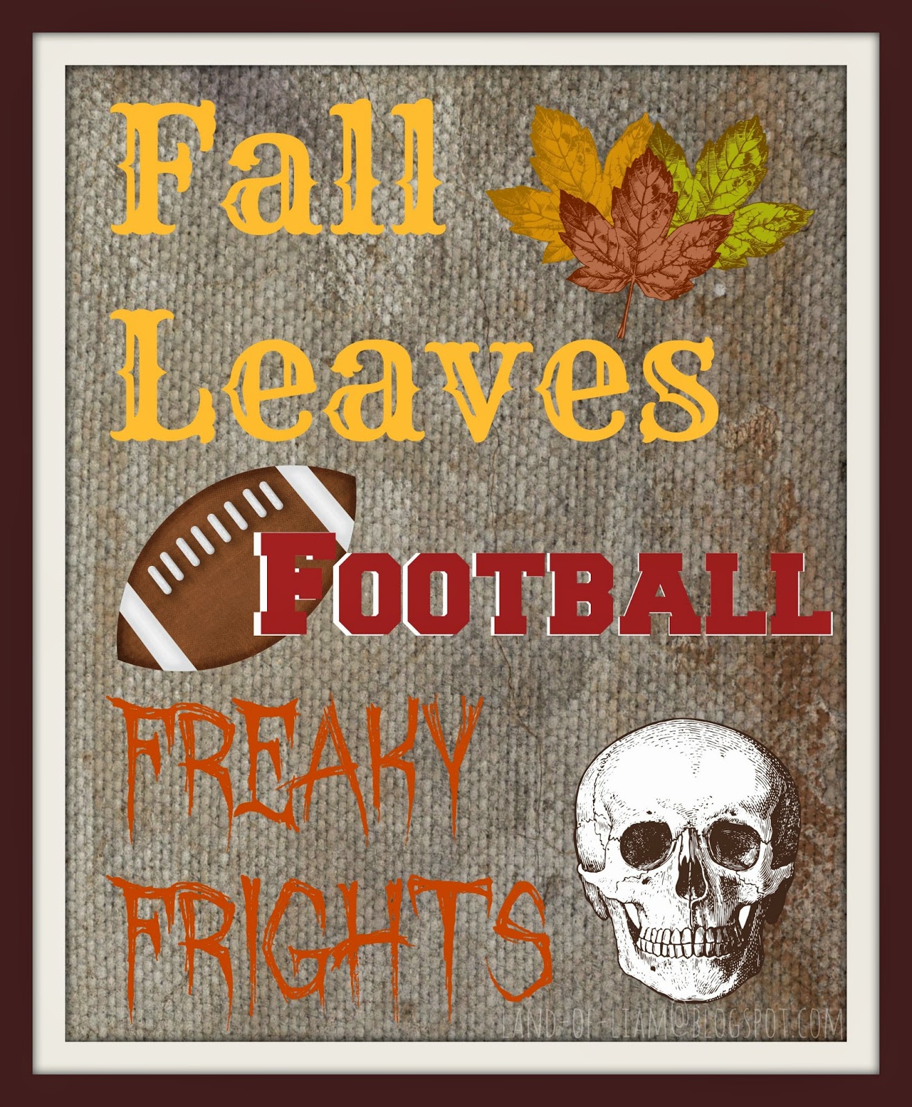 Land of Liam: Fall Friday Freebies: Fall Leaves, Football, &amp; Freaky ...