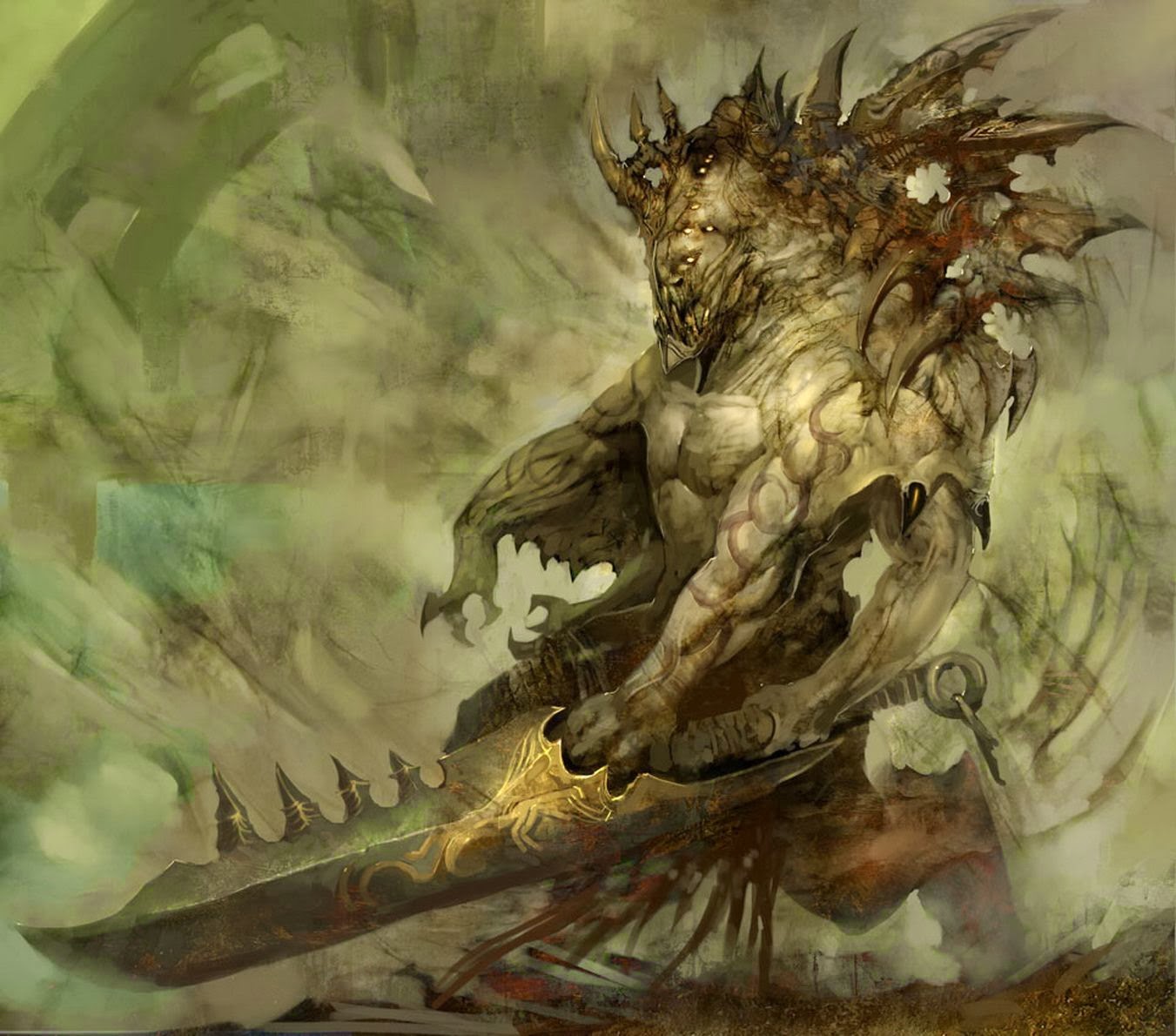 Кротовский фэнтези. Цефарирон демон девы. Монстры сражаются. Кислев дрояшки. Воин.