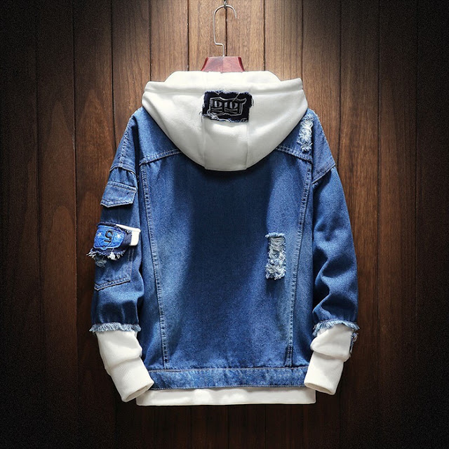 Jaket Denim Hoodie Motif Stylelish Keren - ZorexEye Store