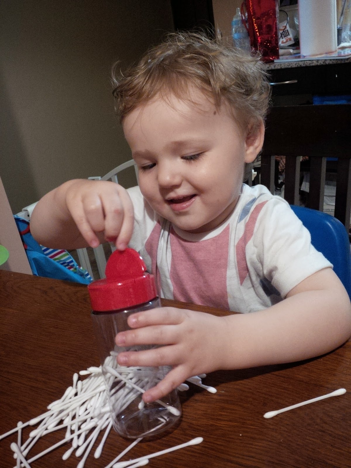 Baby and Me Simple Toddler Activity Q Tip Drop