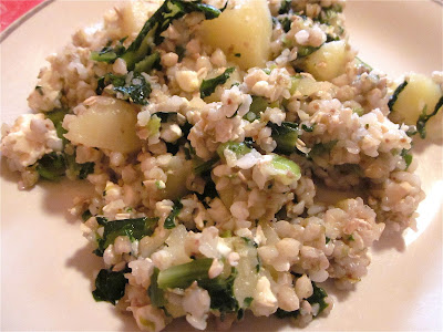 avena con spinaci, patate e feta