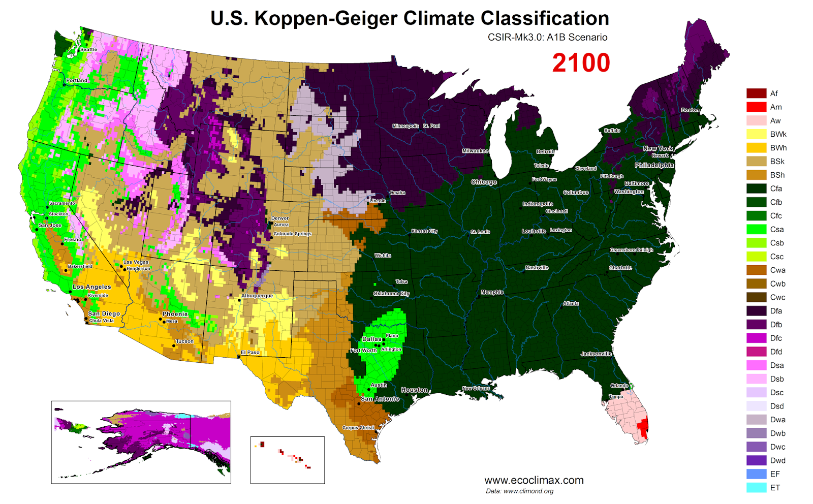 Global warming A1B scenario: 2100