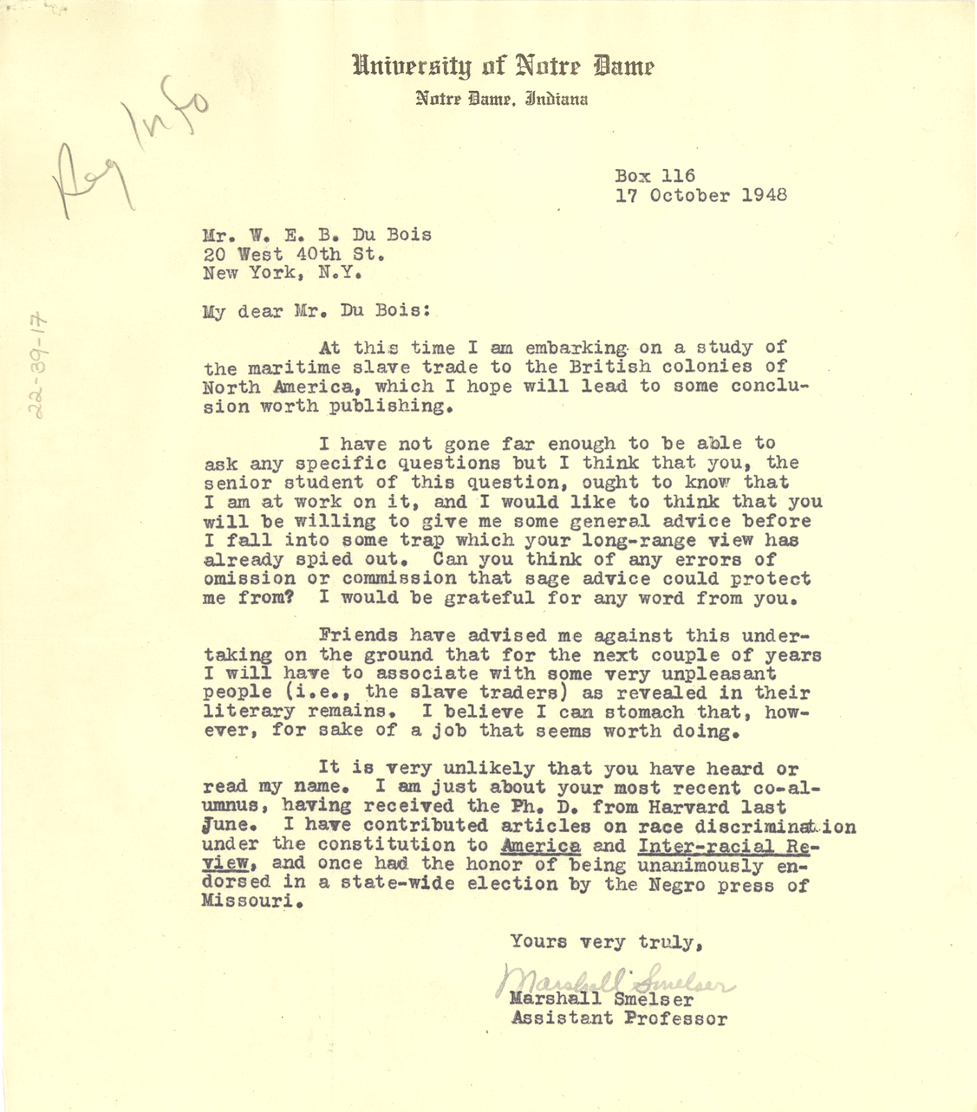 remembering notre dames history professor marshall smelser 1912 notre dame letter of recommendation