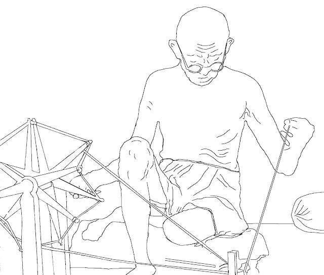 gandhiji standing coloring pages - photo #43