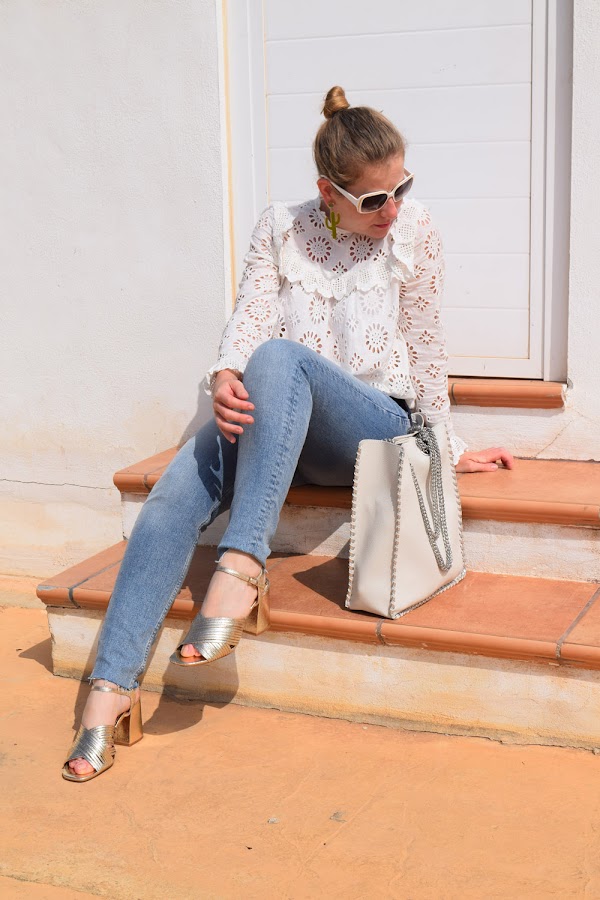 Blazer blanca primavera