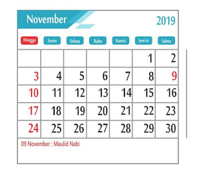 Kalender November 2019 - tanggal merah Kalender November 2019 - tanggal merah