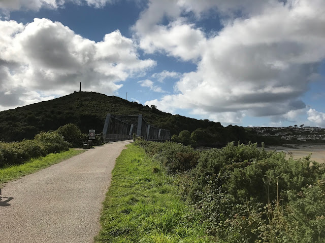 Looking back towards the iron bridge on the Camel Trail, Padstow, Cornwall
