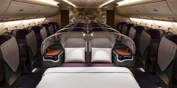 singapore airlines a380 business class cabin