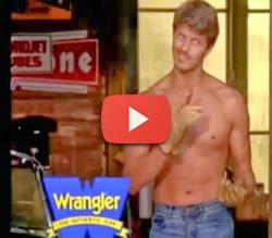 Propaganda sensual dos Jeans Wrangler nos anos 90.
