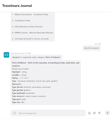Using the Skype connecting to Travelmarx bot to query Scrapbook for details on a point of interest we encountered in Kansas, a large Czech egg, and see what we wrote about it.
