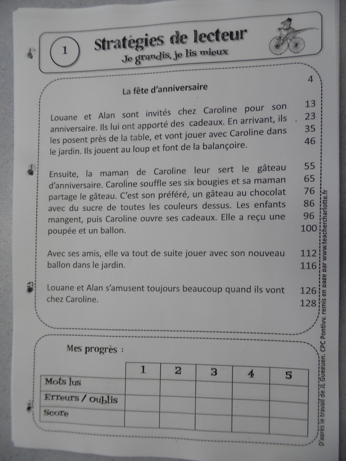 Classe CE1CE2 de M.Chevrier Lecture rapide — free download