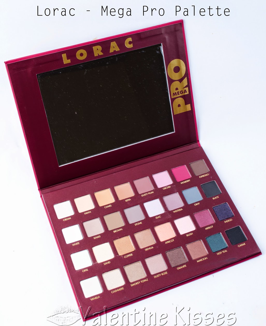 valentine kisses lorac mega pro palette swatches review