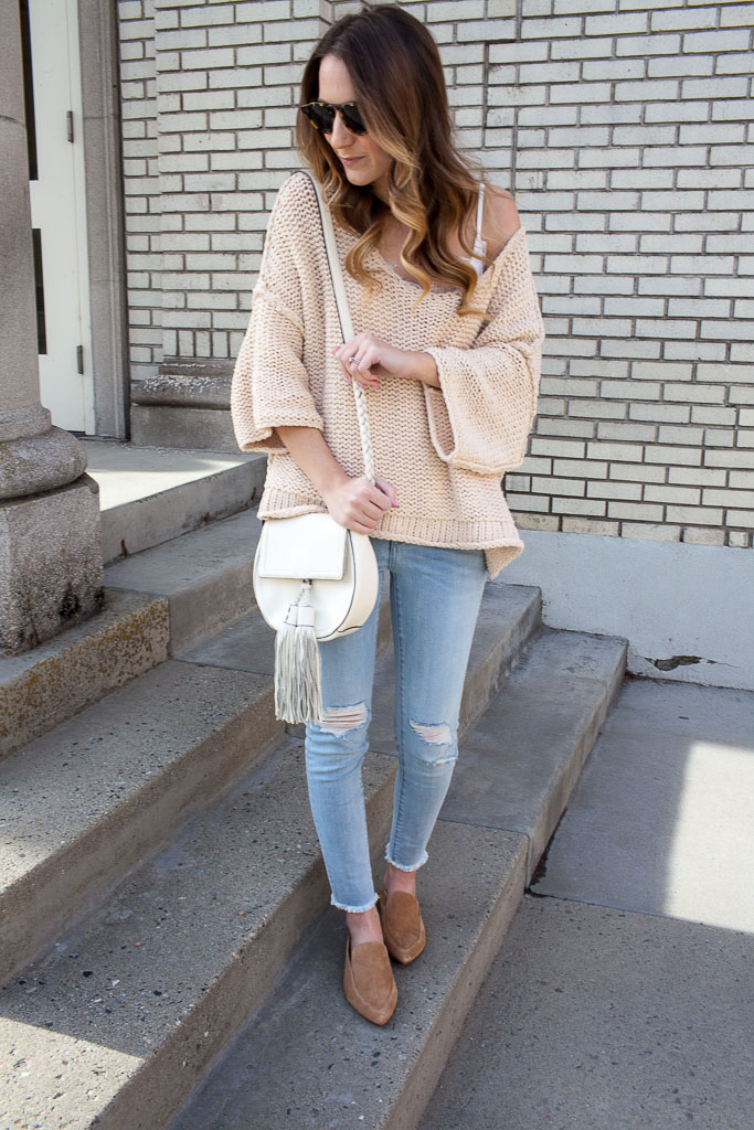 The perfect slouchy sweater. Layer it with a lacy cami for a pretty detail. 