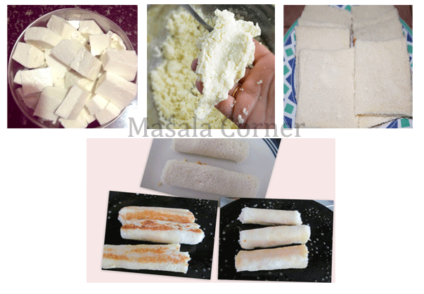 BREAD PANEER ROLLS, HOW TO MAKE PANEER BREAD ROLLS 