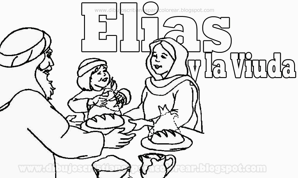 Elias Y La Viuda Para Colorear Dibujos Cristianos Para Colorear