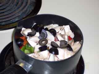 Beef stew in a bucket