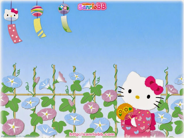 16767628-Hello Kitty Japanese Geisha In A Pink Kimono HD Wallpaperz