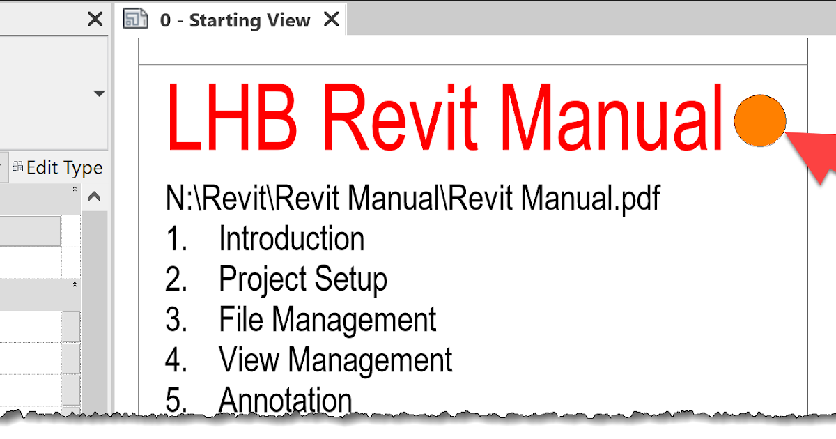 BIM Chapters Hyperlink from Revit Starting View to Office Standards Manual