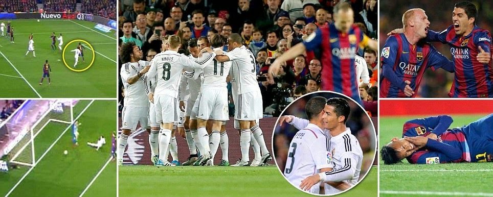 Real Madrid a jogar, Barcelona a marcar; Incrível como depois deste "El Clásico" os merengues podem ter dito adeus ao título; Ronaldo superiorizou-se a Messi mas no final o que contou foi o golo de Suárez; Qualidade de Modric encheu o campo, Marcelo também esteve em destaque; Ramos falhou nos 2 golos (Carvajal foi uma "avenida"); Bale e Benzema (que assistência) estiveram perdulários; Piquè foi o melhor dos catalães; Neymar perdoou o 3-1 Real Madrid a jogar, Barcelona a marcar; Incrível como depois deste "El Clásico" os merengues podem ter dito adeus ao título; Ronaldo superiorizou-se a Messi mas no final o que contou foi o golo de Suárez; Qualidade de Modric encheu o campo, Marcelo também esteve em destaque; Ramos falhou nos 2 golos (Carvajal foi uma "avenida"); Bale e Benzema (que assistência) estiveram perdulários; Piquè foi o melhor dos catalães; Neymar perdoou o 3-1