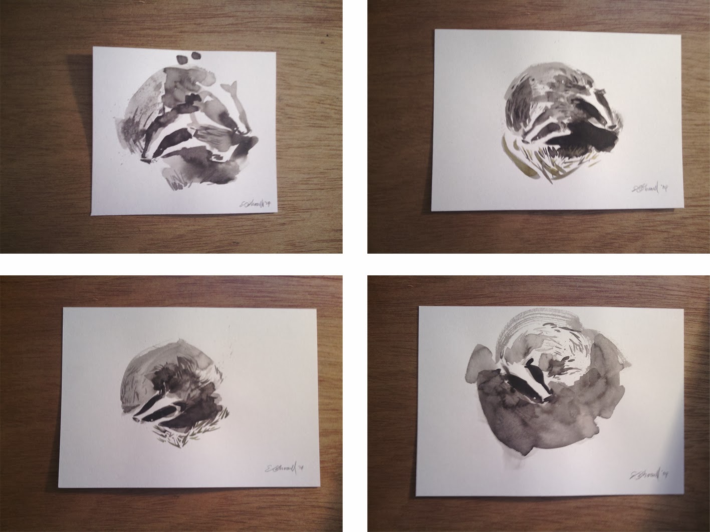 emma.illustration: FOR SALE | Badger ink drawings
