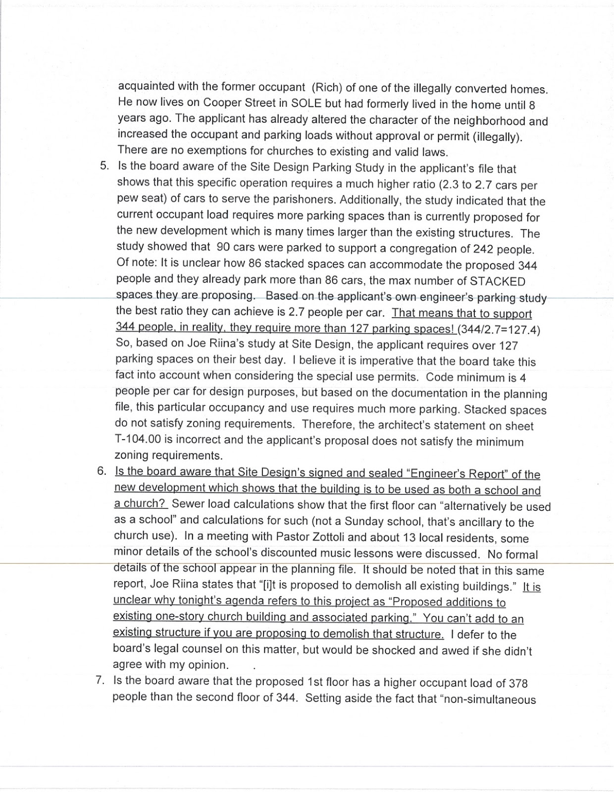 Save Mohegan Lake 2/25/13 Memo to the Planning Board