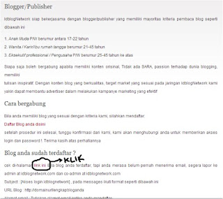 Cara Mengetahui Blog Yang Diterima IdBlogNetwork ( IBN )