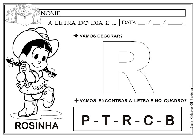 26 lindas atividades com as letras do alfabeto Turma da Mônica